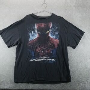 Spiderman‎ Shirt Mens 2XL Black The Amazing Spiderman Promo Y2K Marvel